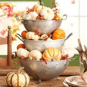 tiered pumpkin collander craft