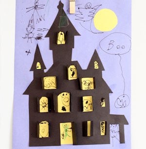 Haunted House Halloween Cut-out paper craft 