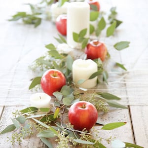 Apple and candle diy fall Centerpiece 