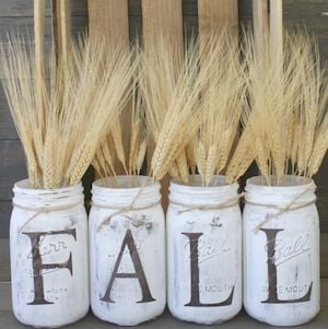 Rustic Fall Mason Jars DIY Fall Centerpiece