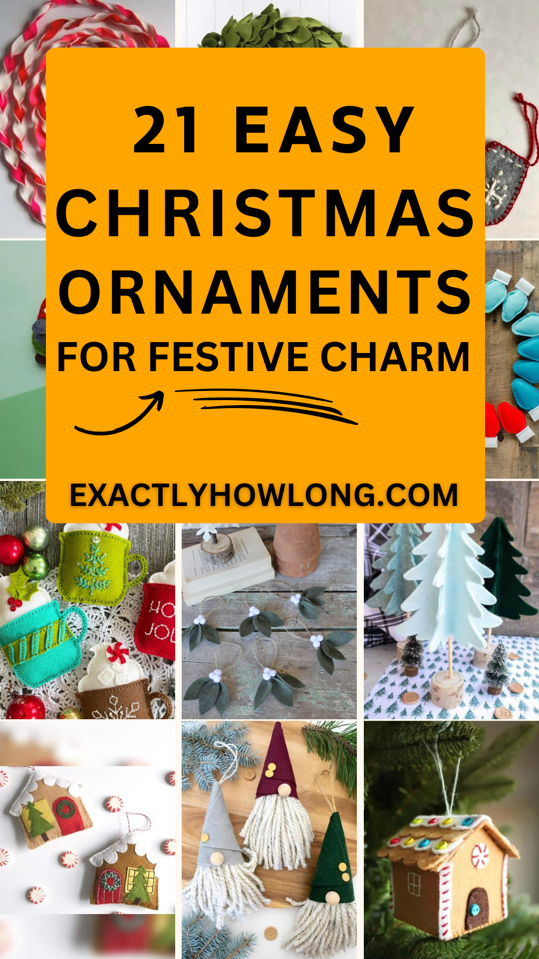 Simple handmade felt ornaments for adorning the Christmas tree with Christmas decorations