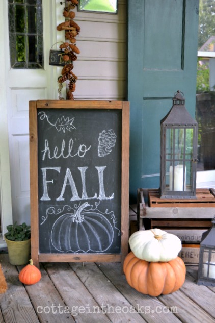 Autumn Chalkboard on front porch