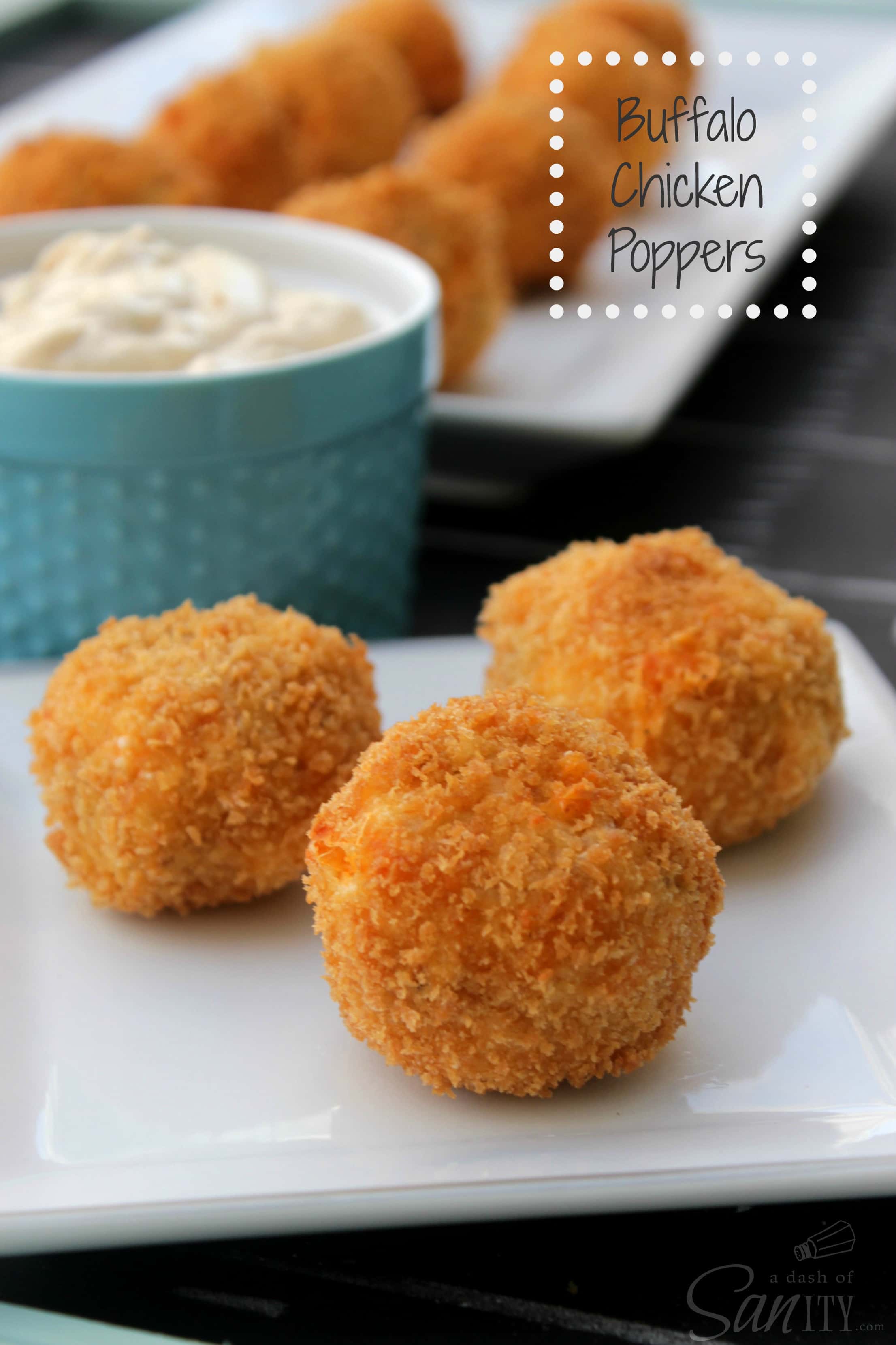 Buffalo Chicken Poppers with label