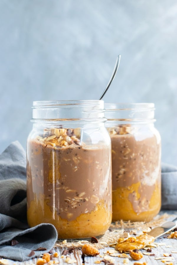 Chocolate Peanut Butter Overnight Oats 2