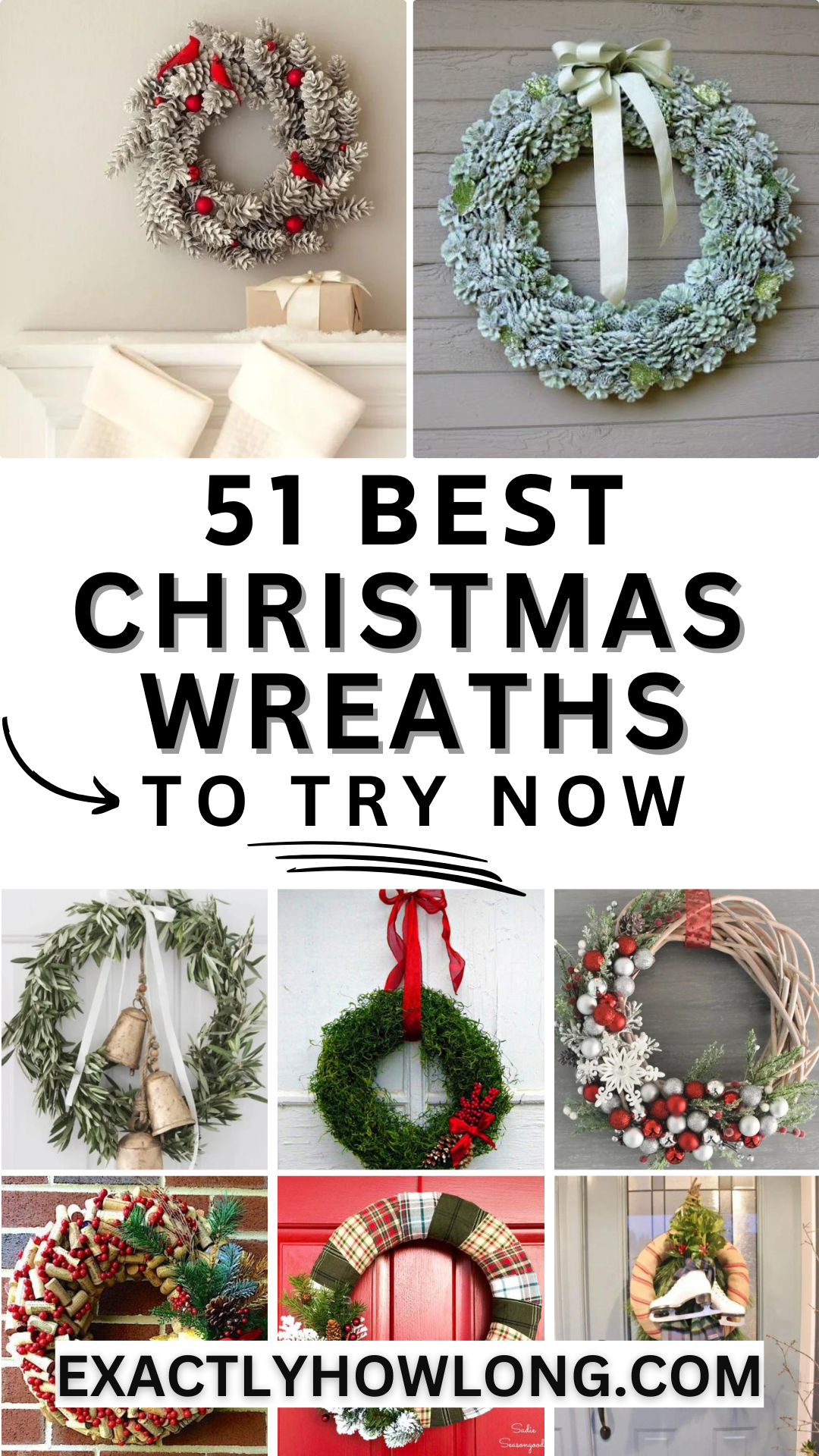 Simple DIY Christmas wreaths for front doors