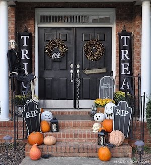 trick or treat halloween door decorations