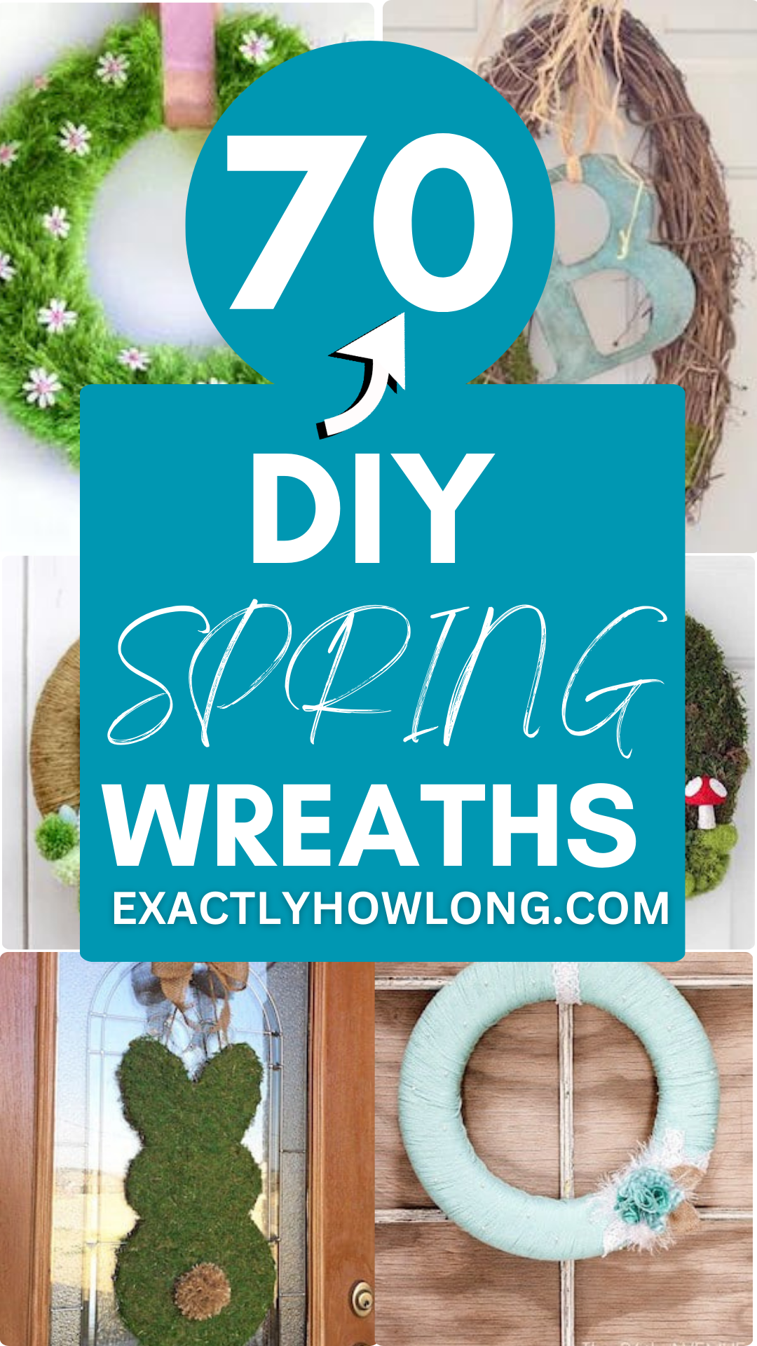 Spring wreaths made with deco mesh for front doors, crafted by oneself