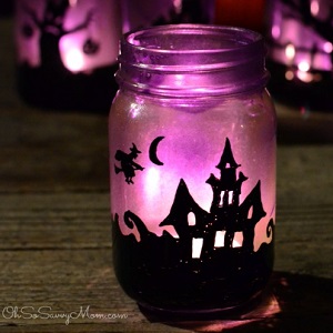 DIY Upcycled Halloween Village Luminaries