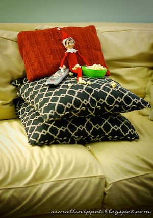 Watching a Movie Elf on the Shelf Ideas