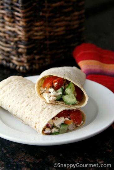 Easy Chicken Greek Salad Wrap 3a wm