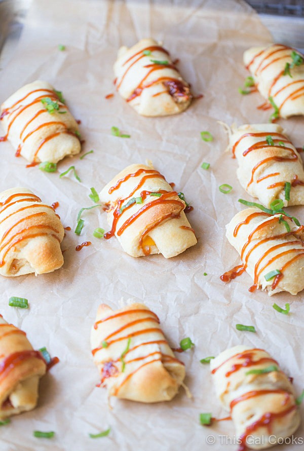 Four Ingredient BBQ Chicken Crescent Roll Ups4