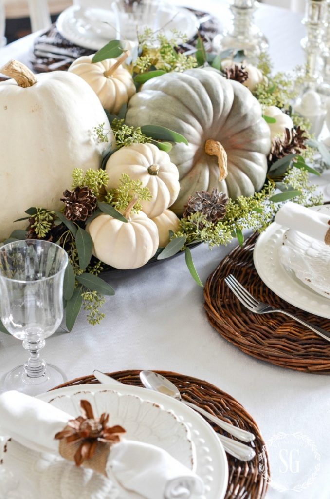 NATURAL THANKSGIVING TABLESCAPE bronze tray stonegableblog