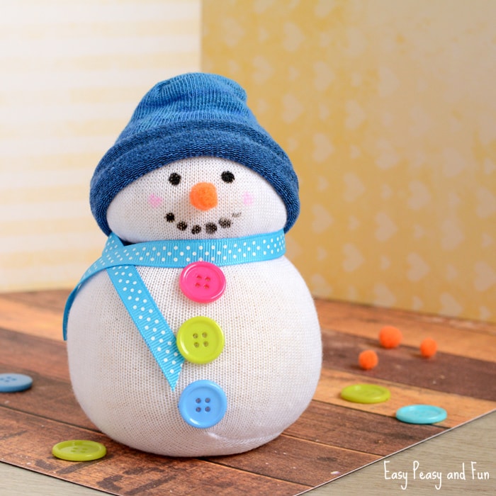 No Sew Sock Snowman Craft 1