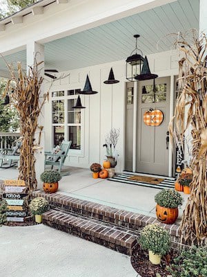 vintage fall front porch