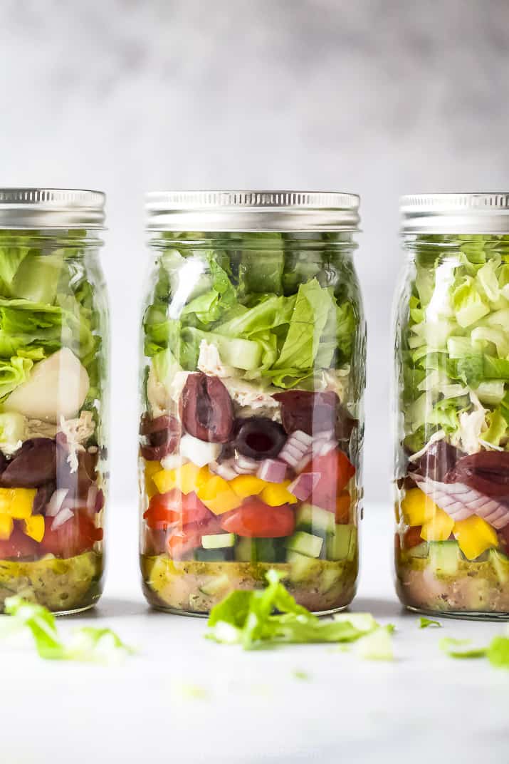 Quick Easy Greek Chicken Mason Jar Salad web 5