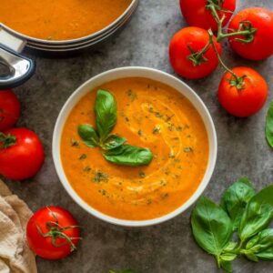 Vegan Roasted Red Pepper Tomato Soup image