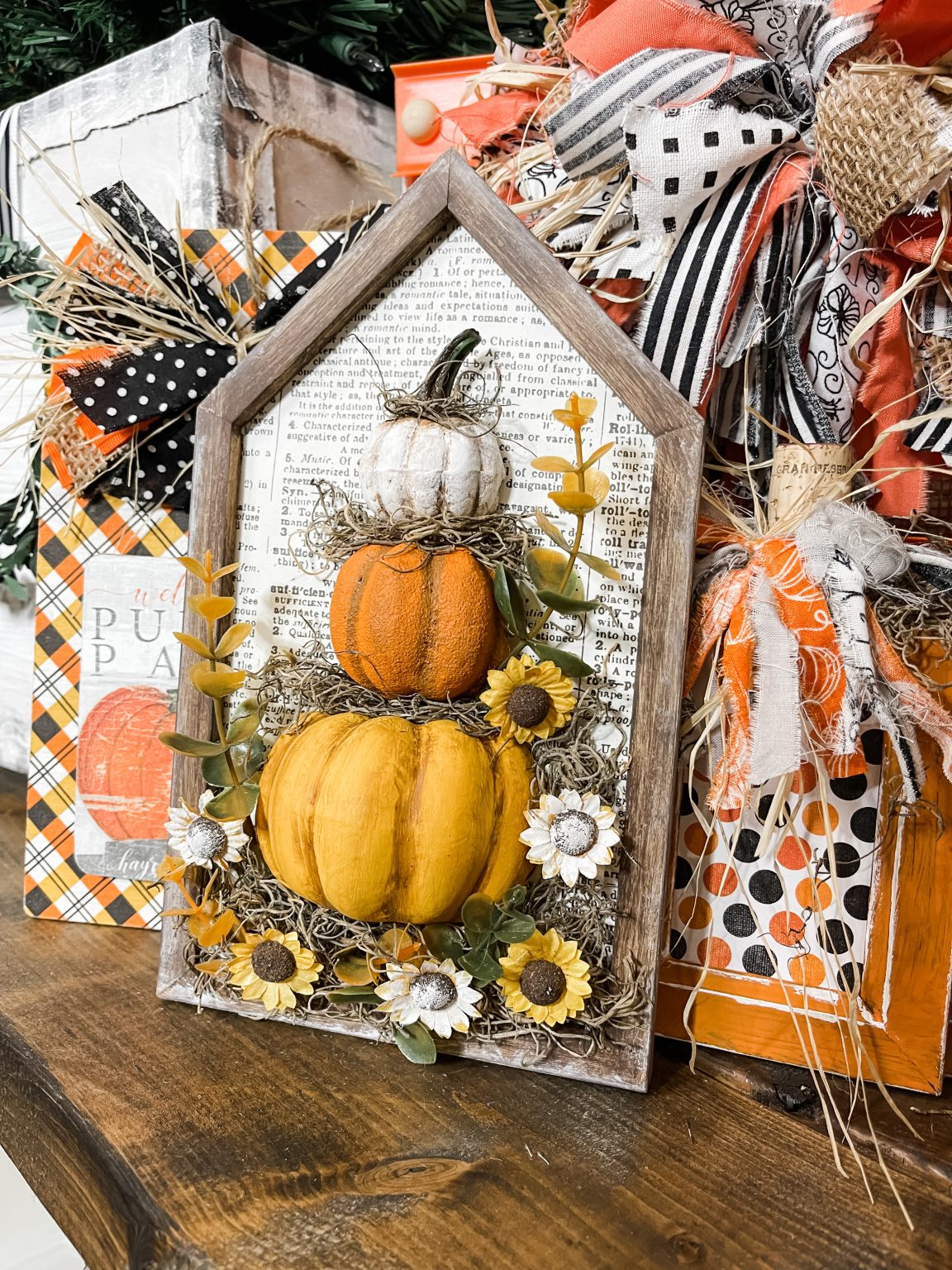 diy stacked pumpkin decor