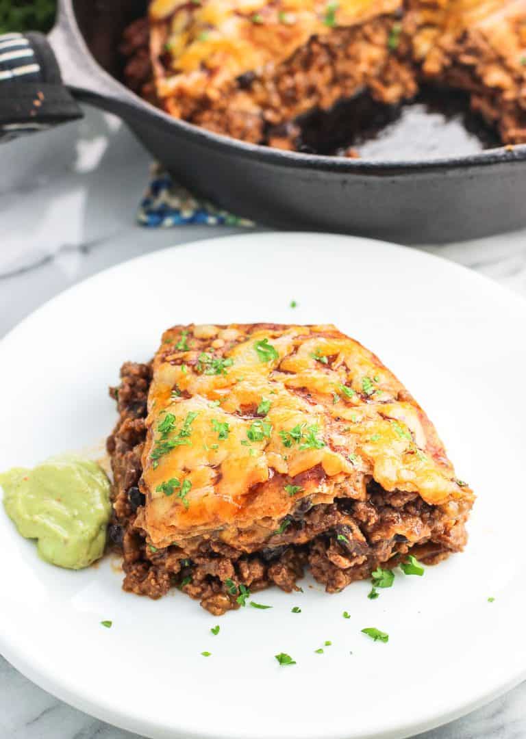 five ingredient bbq beef tortilla pie 3