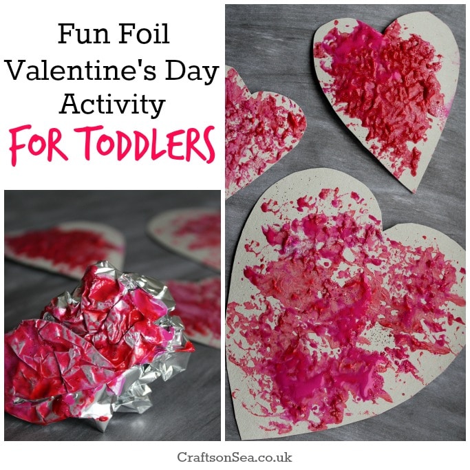 foil valentines day activity for toddlers