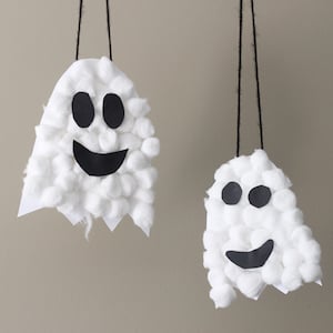 Puffy Ghost Halloween Craft for kids