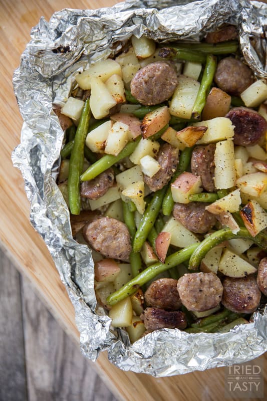 italian sausage tin foil dinner 04