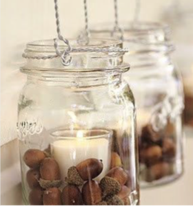 mason candle acorn jar