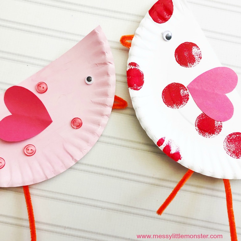 paper plate love birds craft