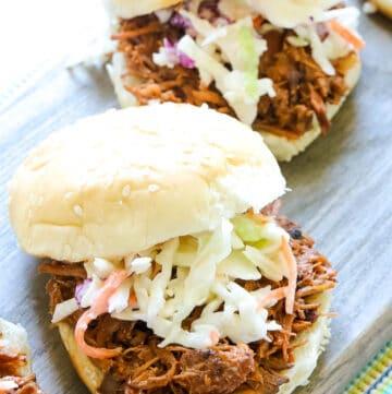 pulled pork sandwiches on a bun