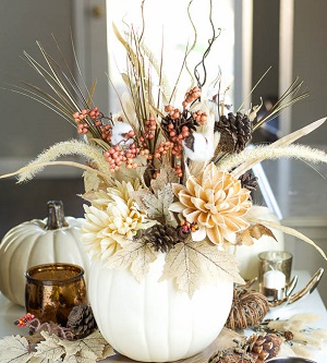 pumpkin flower arrangement diy