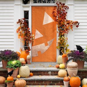 jack o lantern foil halloween door decoration