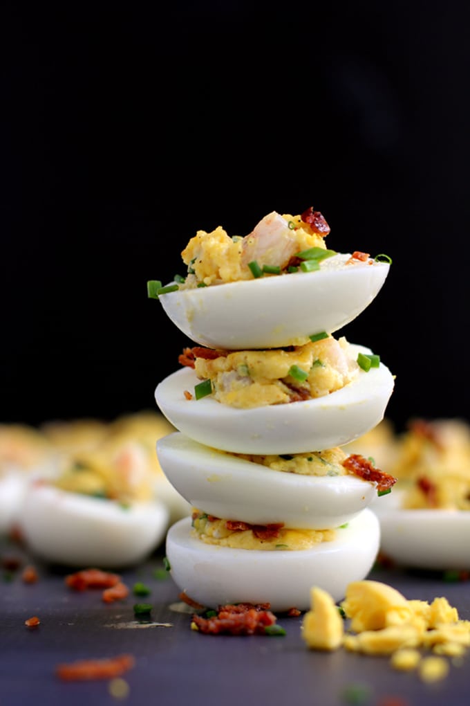 shrimp and bacon stuffed deviled eggs 1