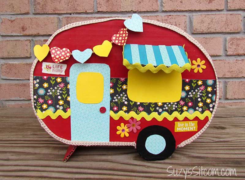 a vintage camper inspired DIY valentine box