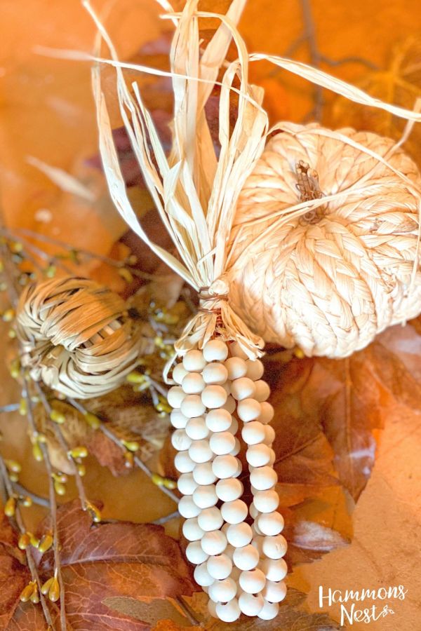 wood bead corn diy craft raffia copper