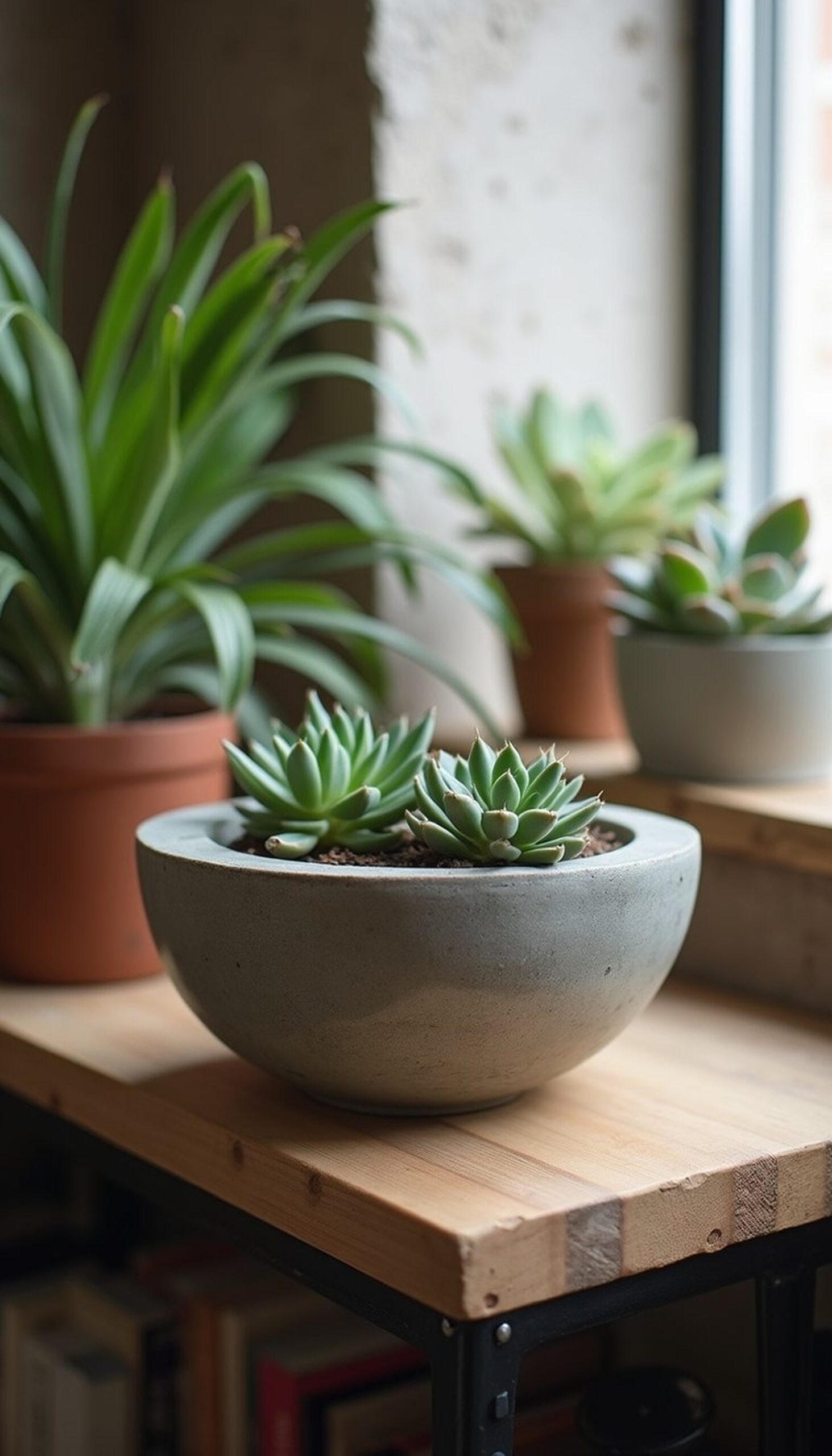 Concrete sink planter for industrial corners