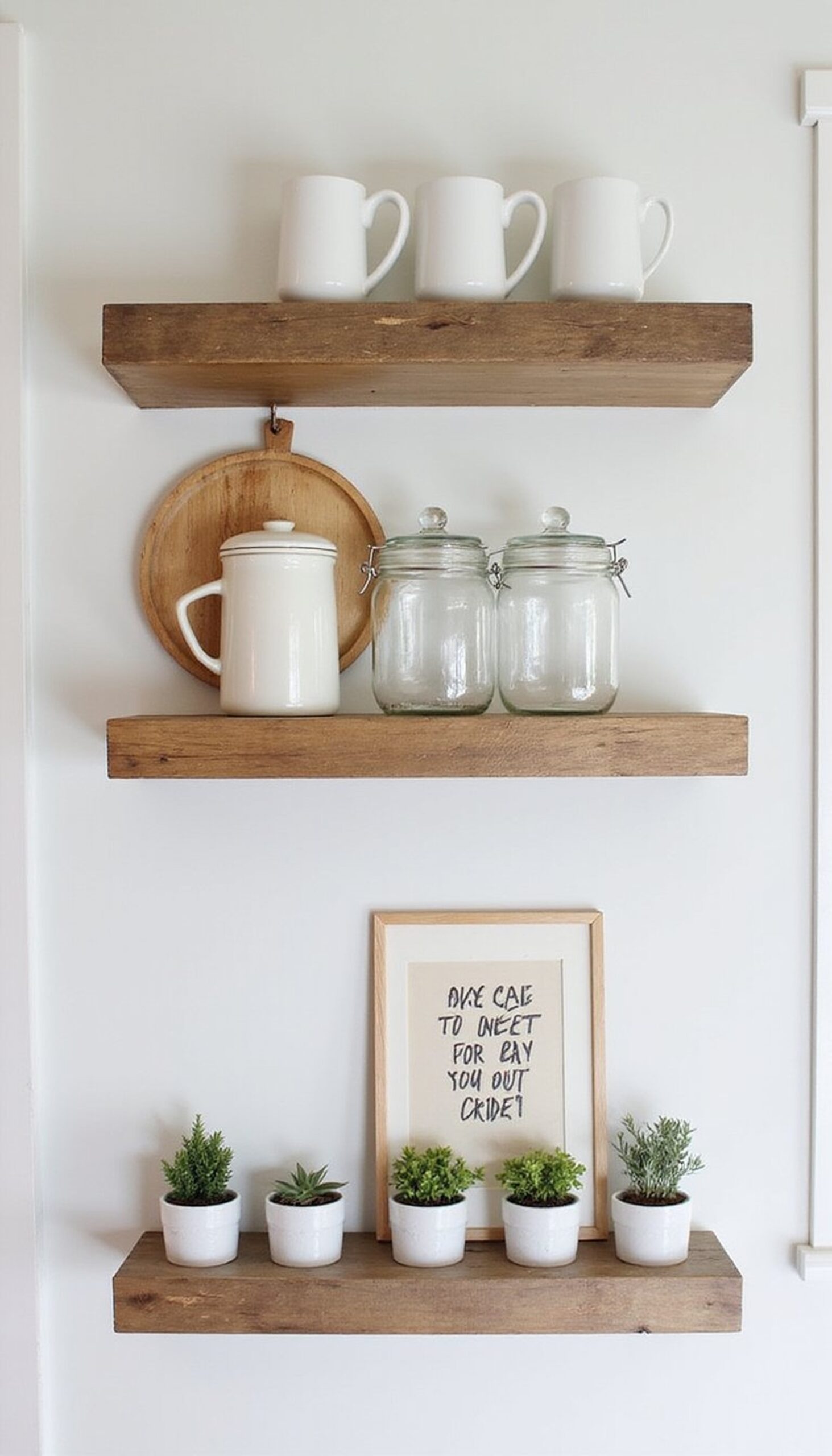 Floating shelves from reclaimed wood