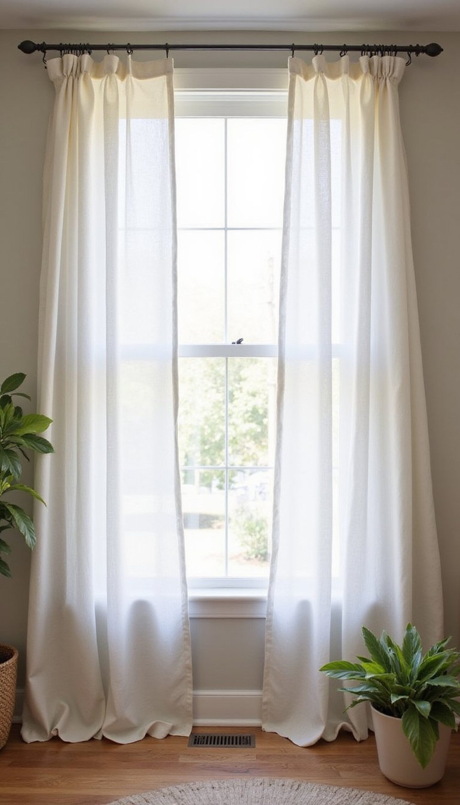 No-sew curtains from drop cloths