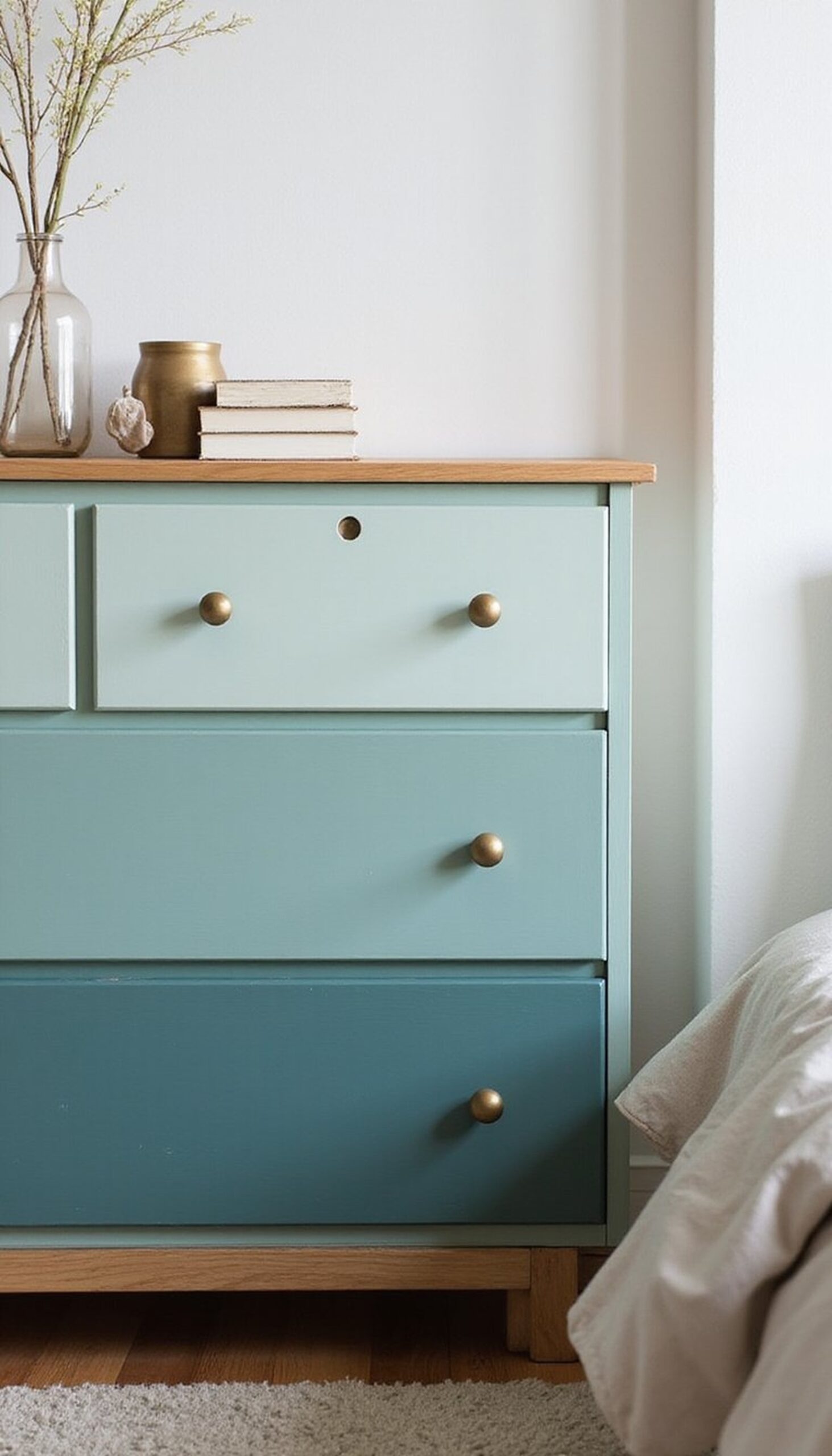 Painted ombre dresser — subtle color shift