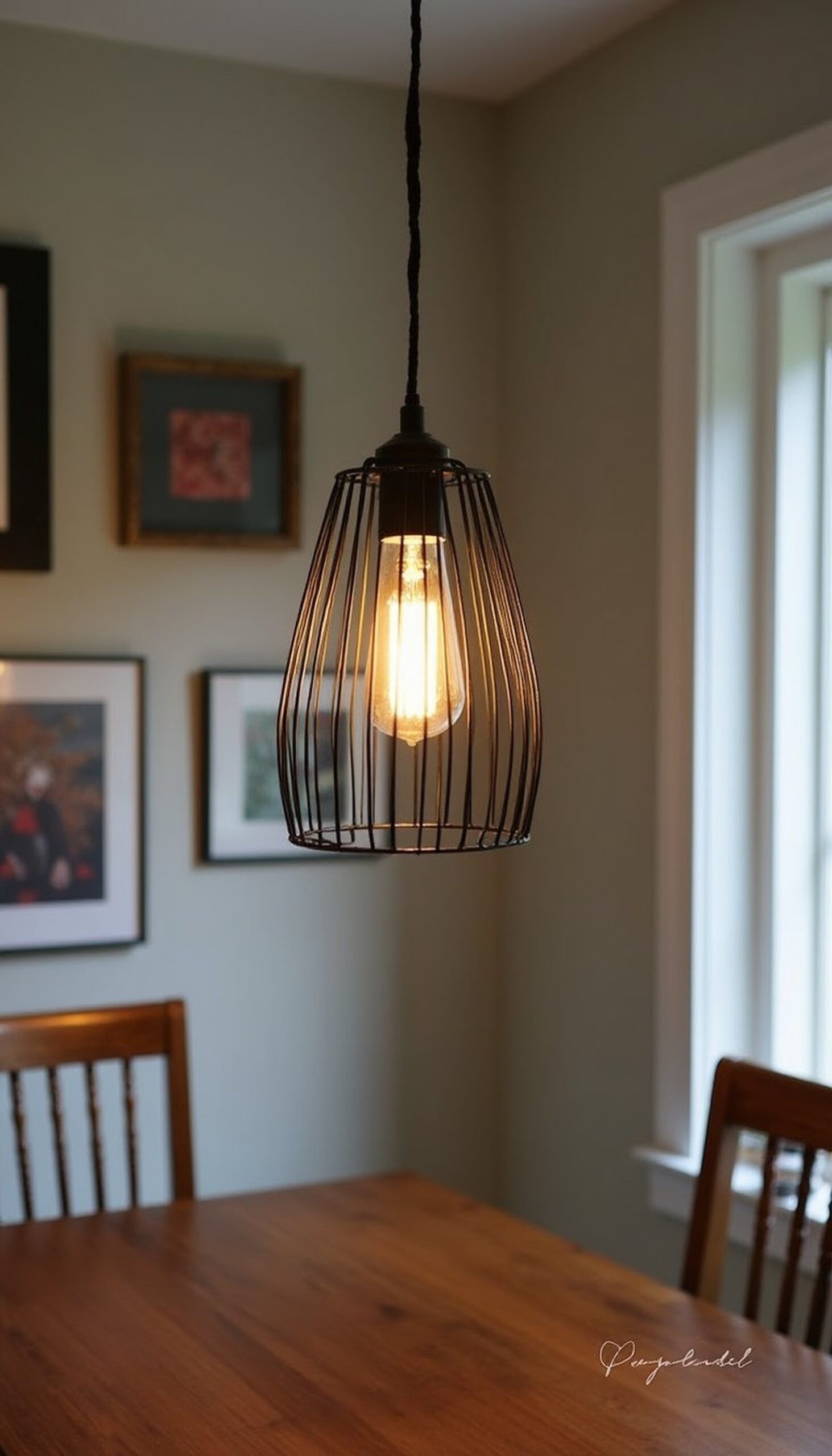 Statement pendant lamp from a wire basket