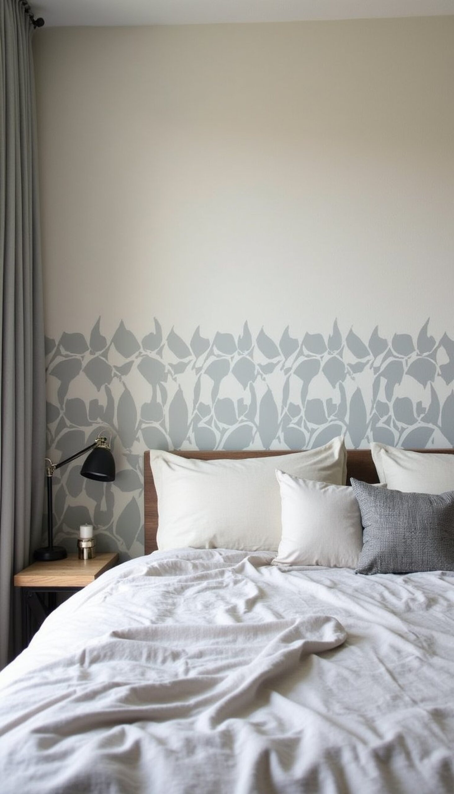 Stenciled accent wall — geometric drama