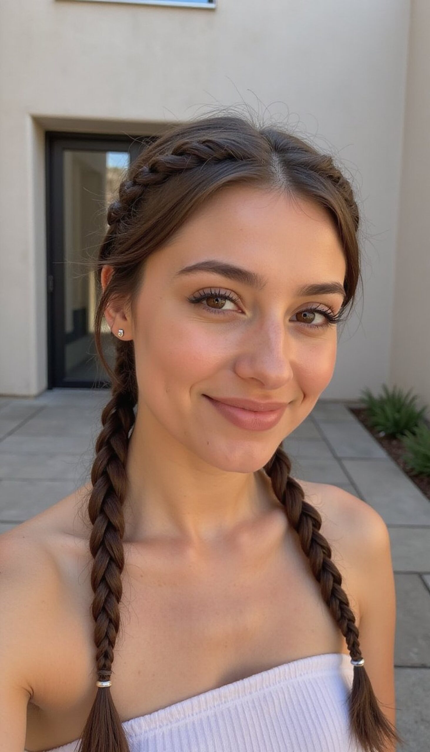 Low Twisted Bunny Braids For Sleek Looks