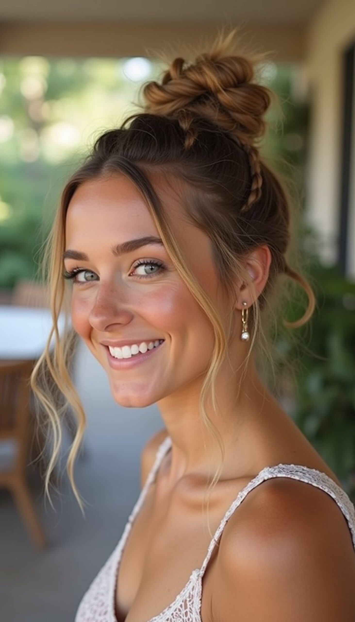 Messy Low Bun With Braided Ears