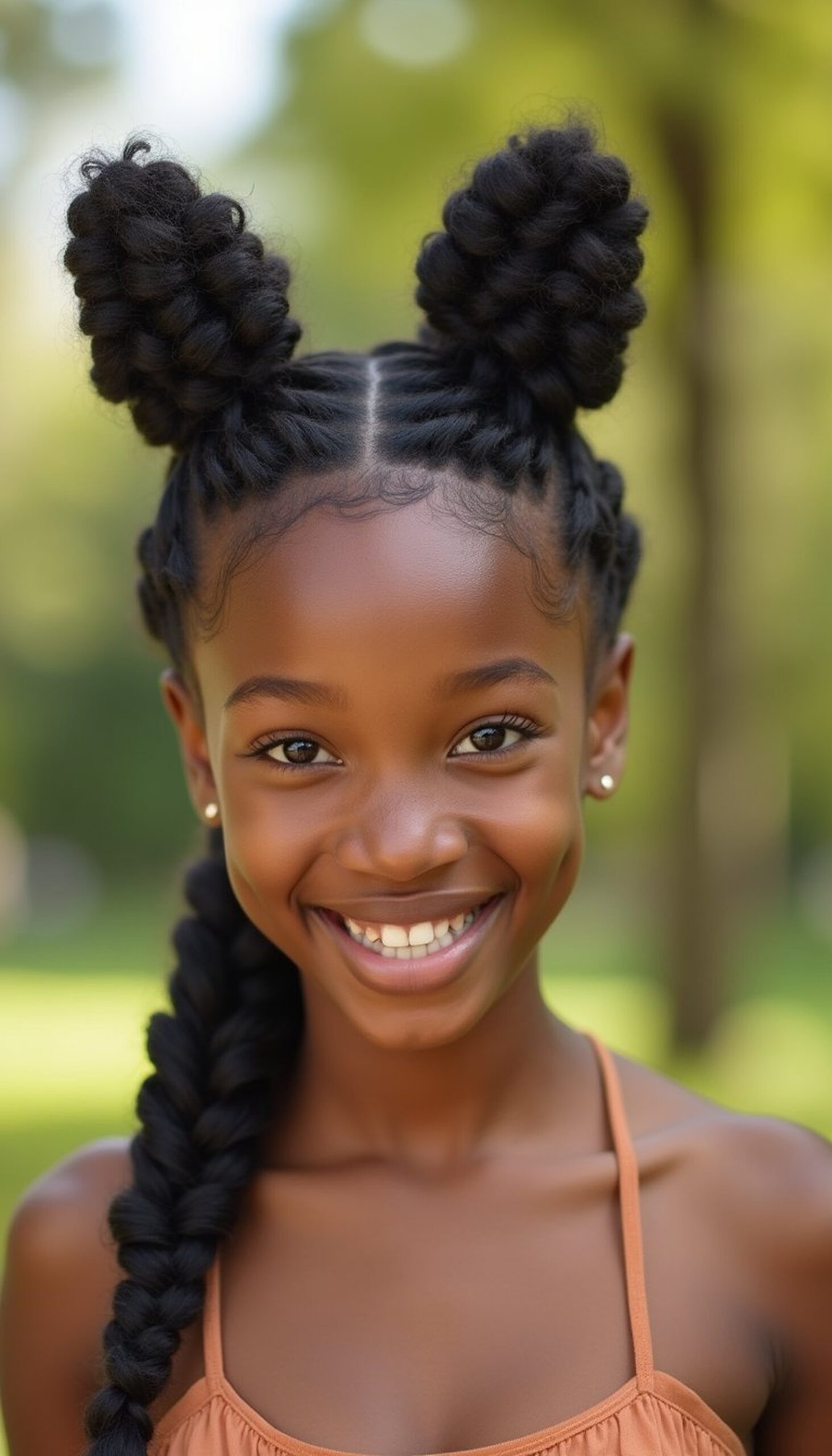 Textured Curly Bunny Braids For Natural Hair