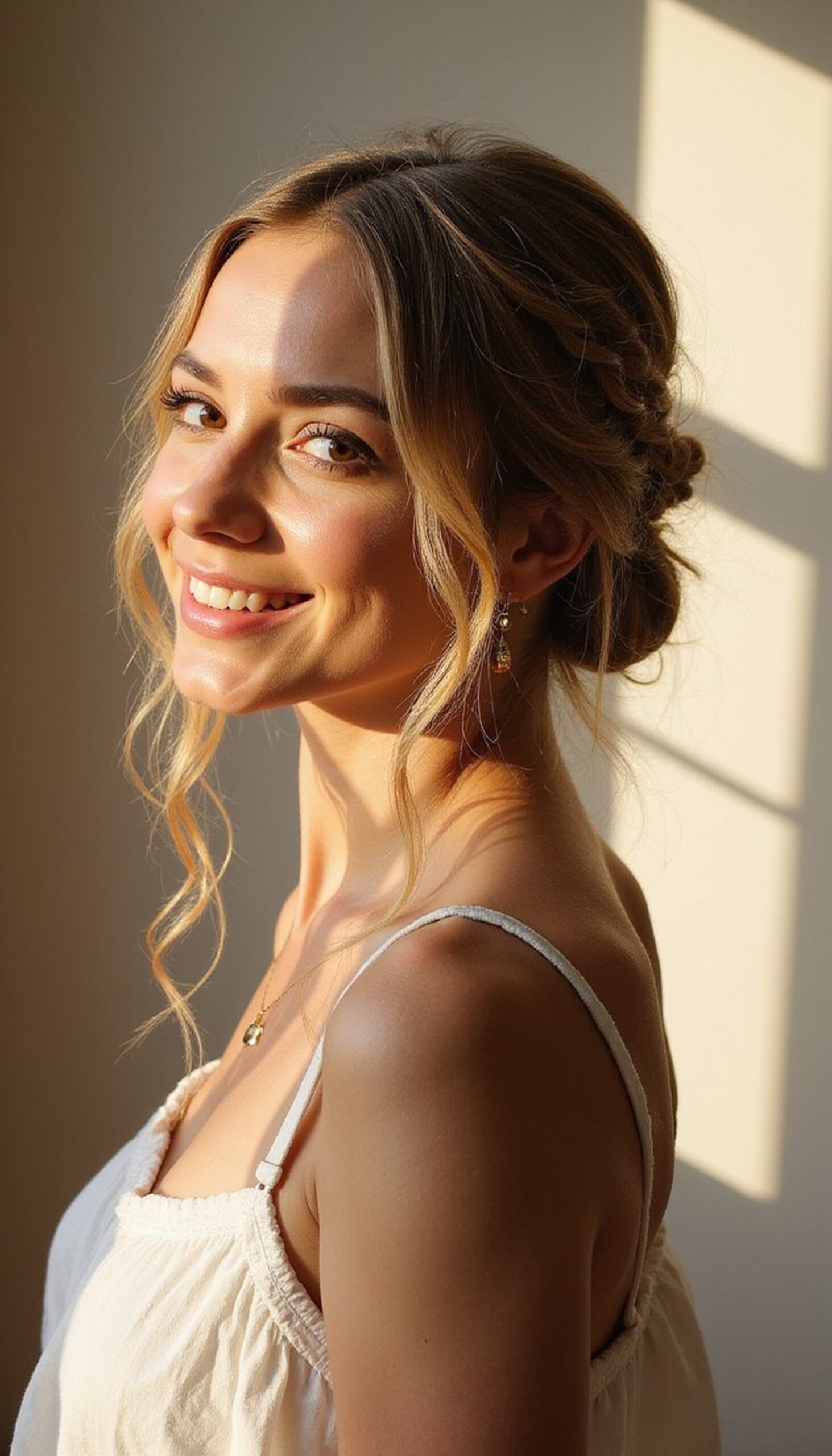 Boho Fishtail Updo With Soft Waves