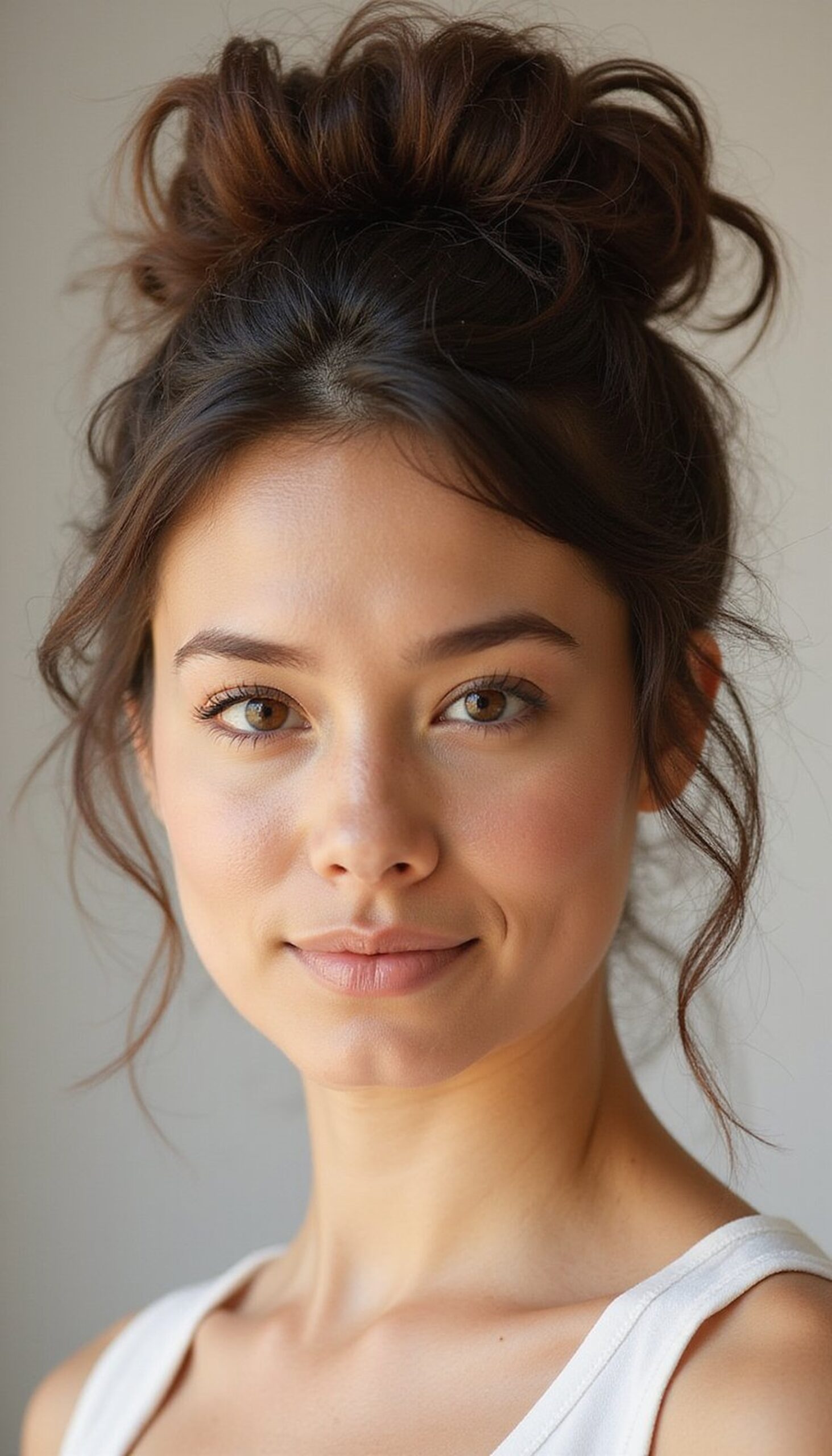 Messy Textured Updo With Loose Curls