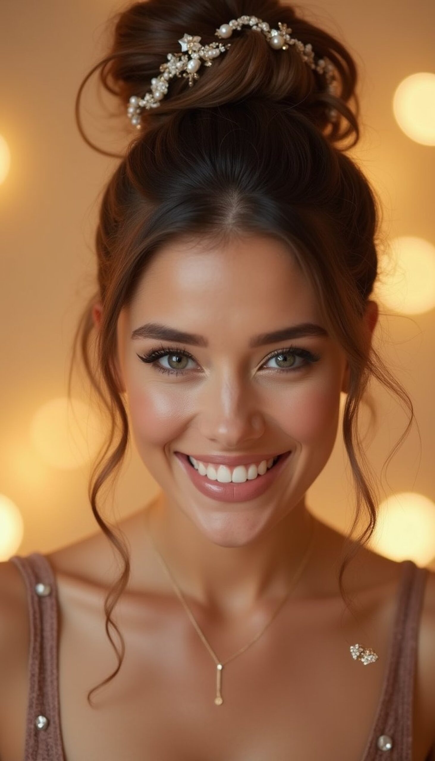 Sparkly Accessorized Bun With Jewels And Glam