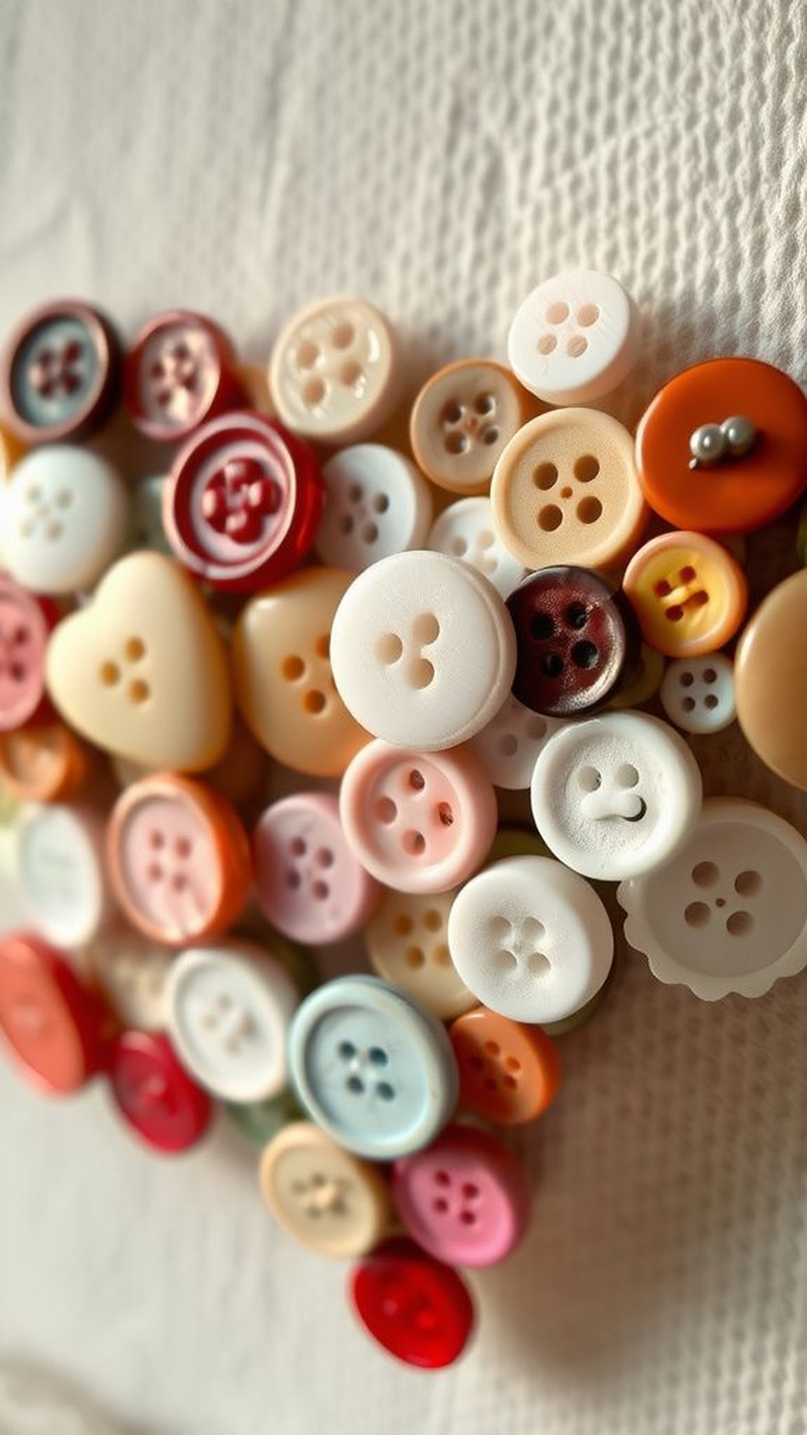 Button mosaic wall heart from mixed colors