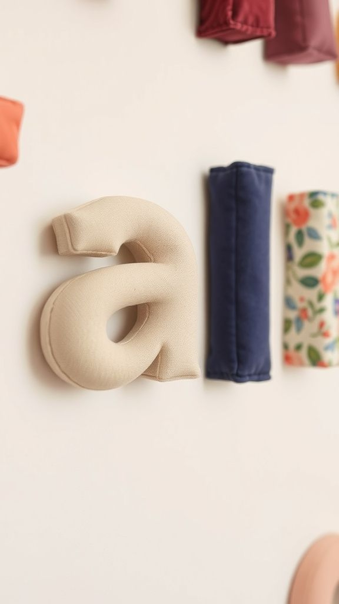 Foam letter wall art with textured fabrics