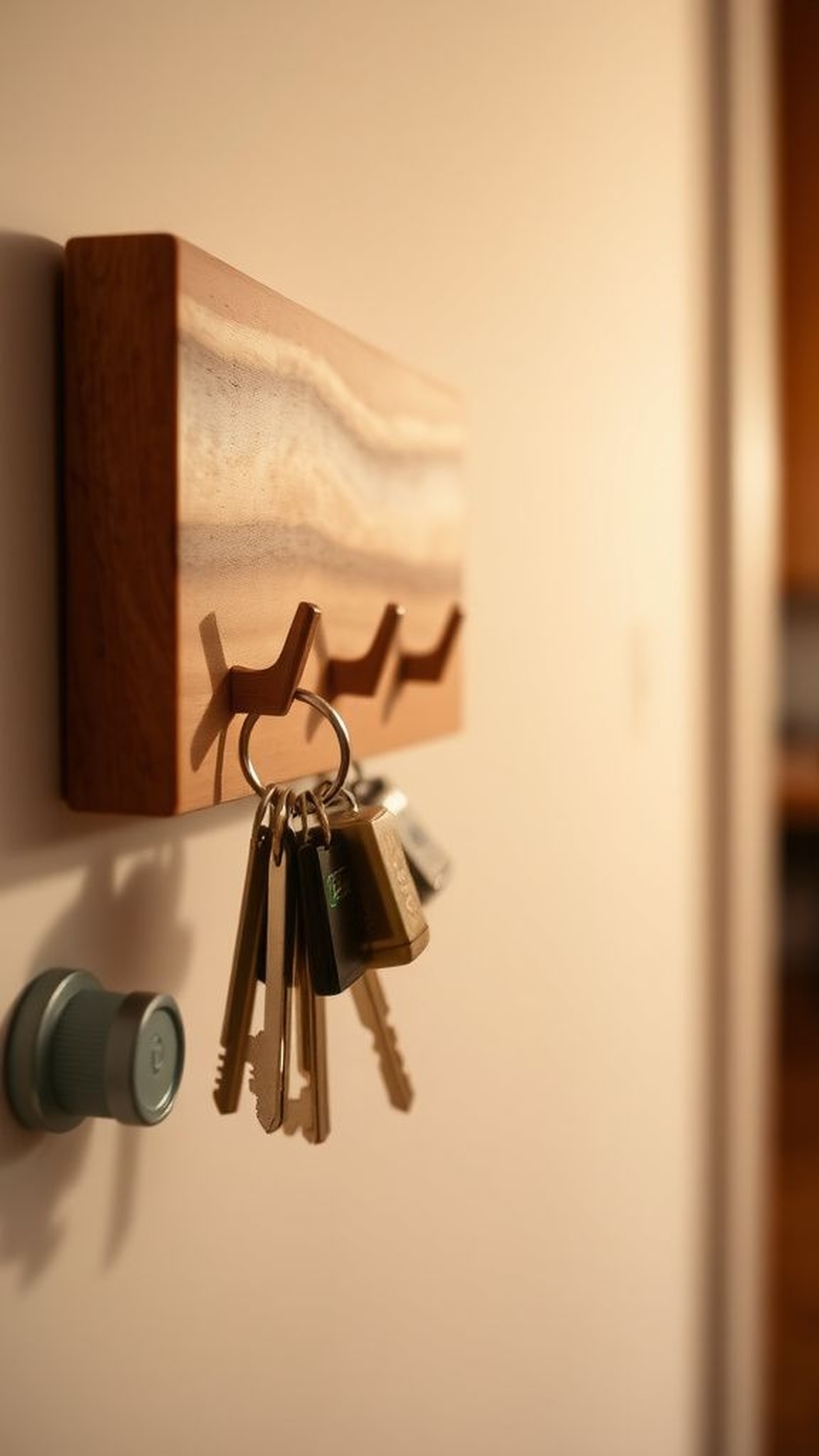 Key holder using hardware hooks and a small board