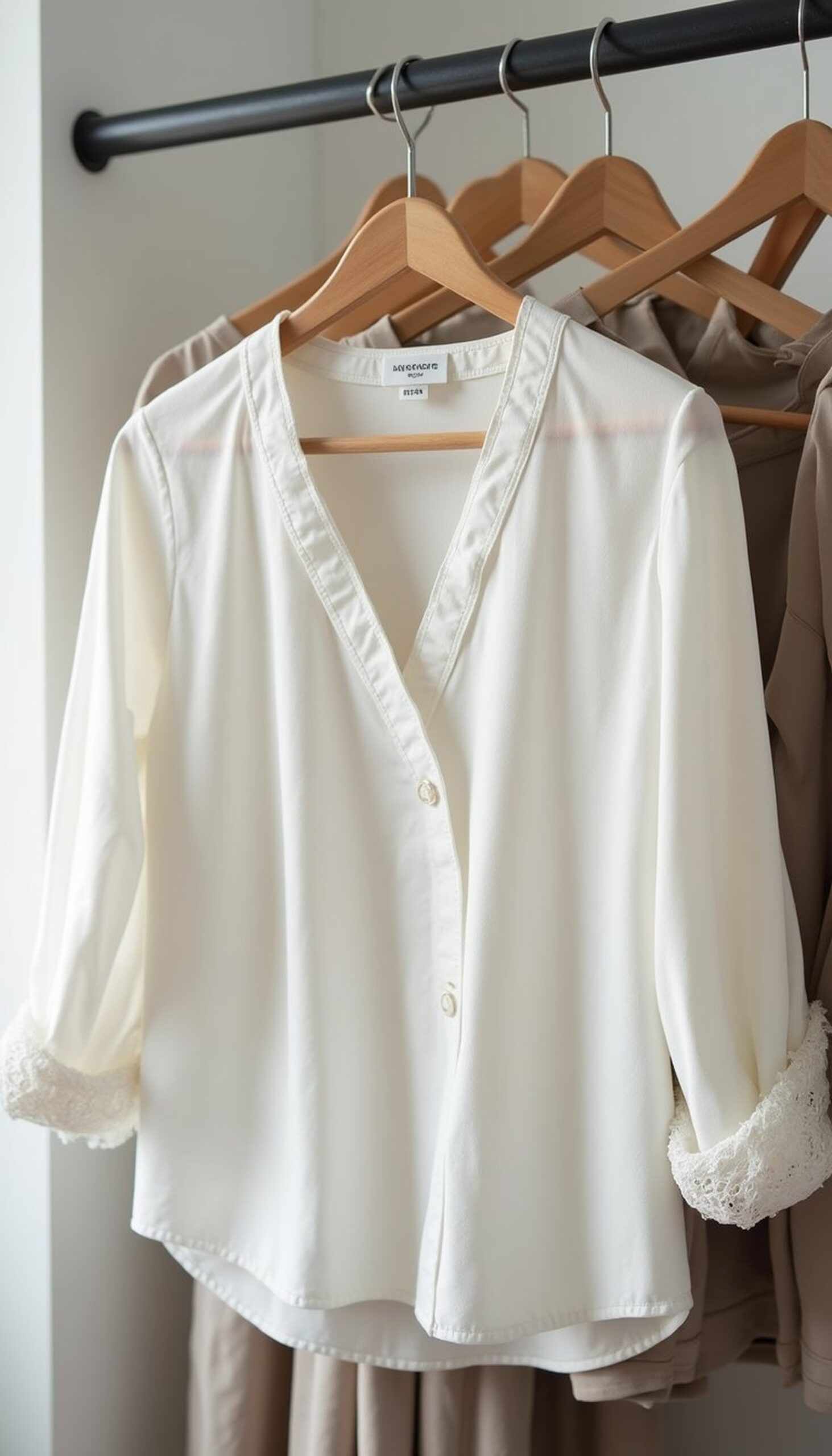 Button-Up Shirt Into A Wrap Blouse With Lace Trim