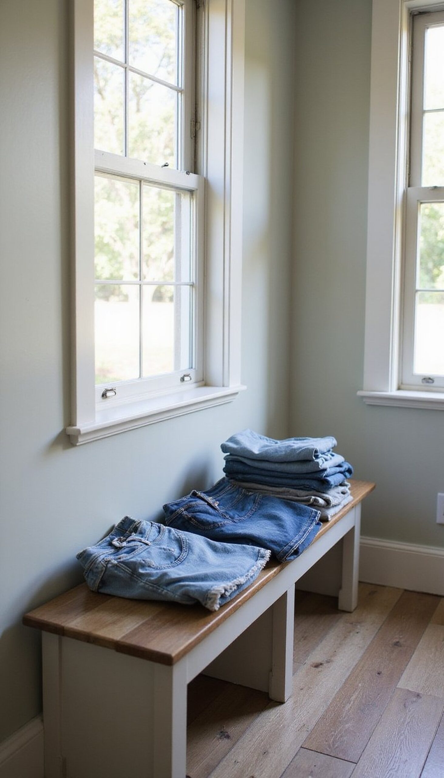 Jeans-To-Shorts With Frayed Hem and Patch Details